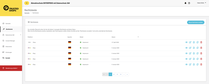 Legal Account Rechtstexte