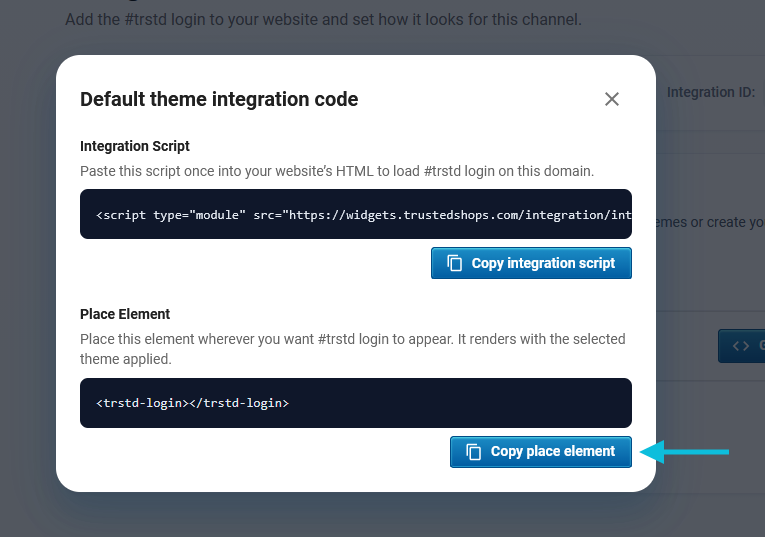 Copy the element from the #trstd login pop-up.