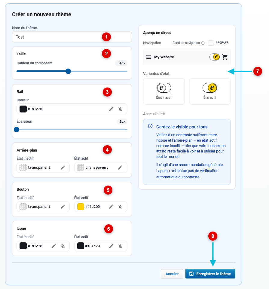 Configurez et enregistrez un thème personnalisé pour le #trstd login.