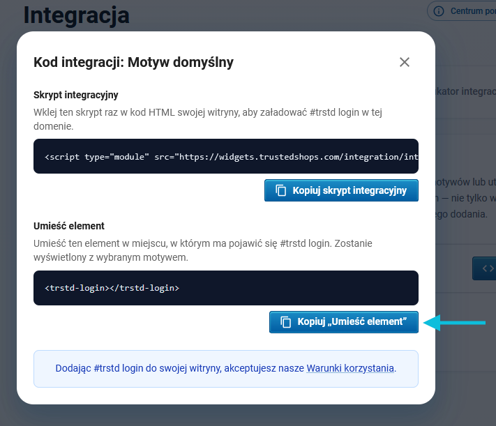 Skopiuj element z okna podręcznego #trstd login.