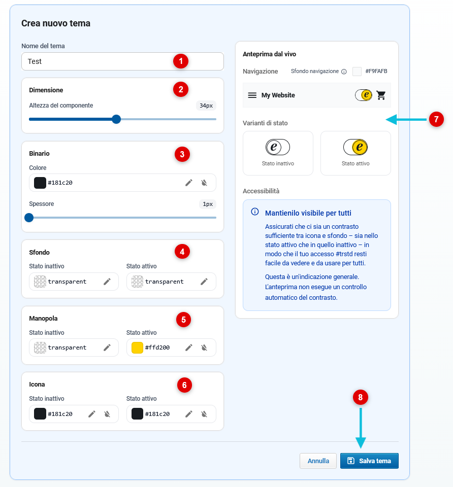 Configurare e salvare un tema personalizzato per il #trstd login