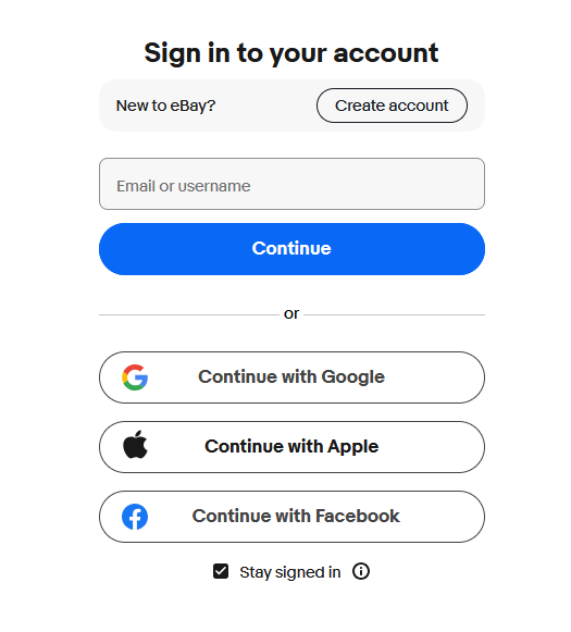 ebay-Login-Maske